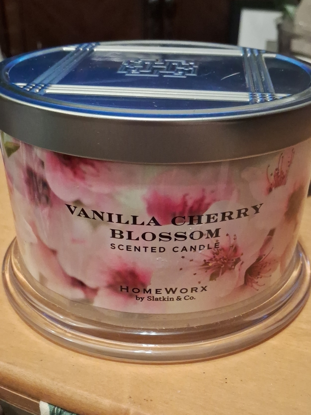 HomeWorx Vanilla Cherry Blossom Scented Candle - Pink Floral Jar